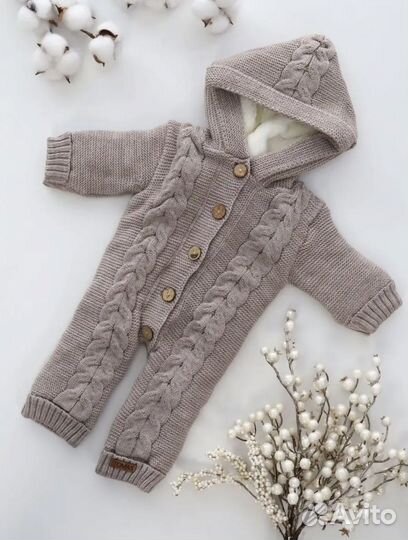 Комбинезон вязанный утепленный