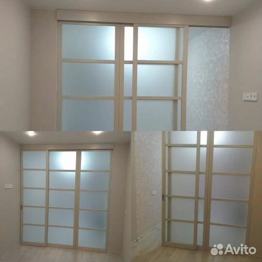 Раздвижные двери (Без порога) перегородки