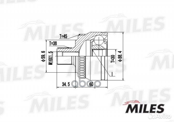 Шрус audi A4 I/A6 II/VW passat V 1.8T-2.8 нар