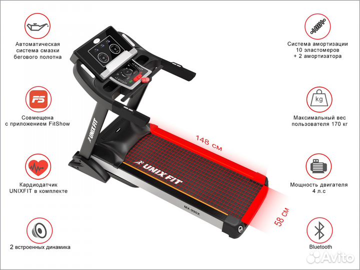 Беговая дорожка unix Fit MX-990X