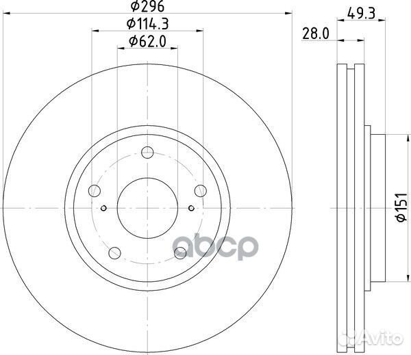 Диск тормозной перед ND1086K nisshinbo
