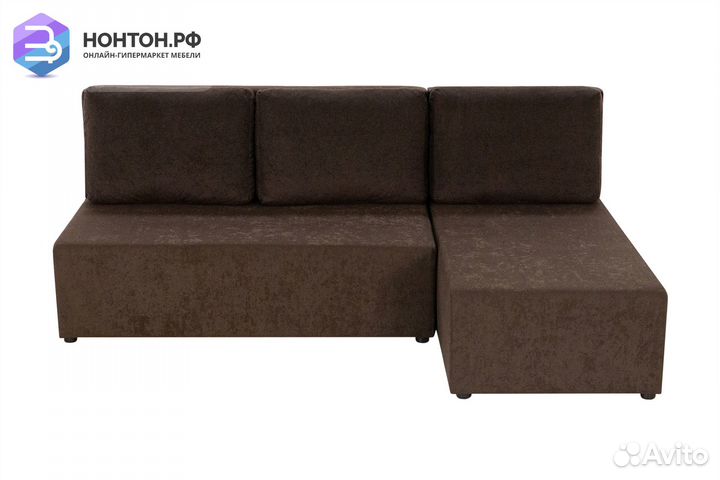 Диван угловой еврокнижка Комо коричневый