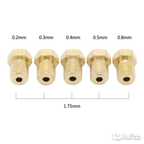 Сопло от 0.2 до 1.2 mm для 3d принтеров и 3d ручек