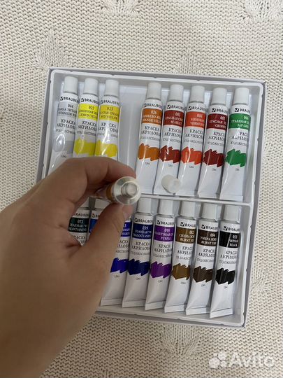 Краски акриловые brauberg 18 шт. по 12 мл