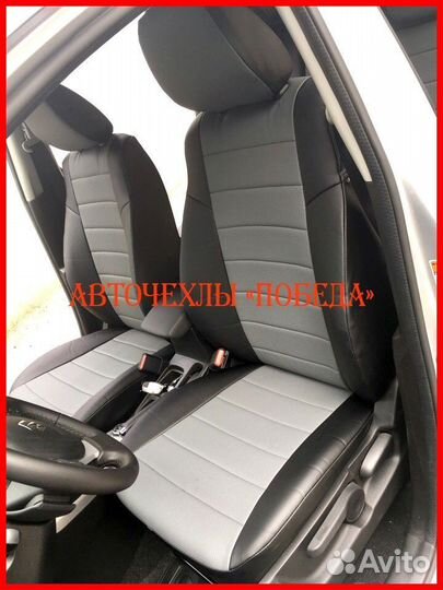 Чехлы Suzuki Vitara из экокожи чёрно-серые Классик