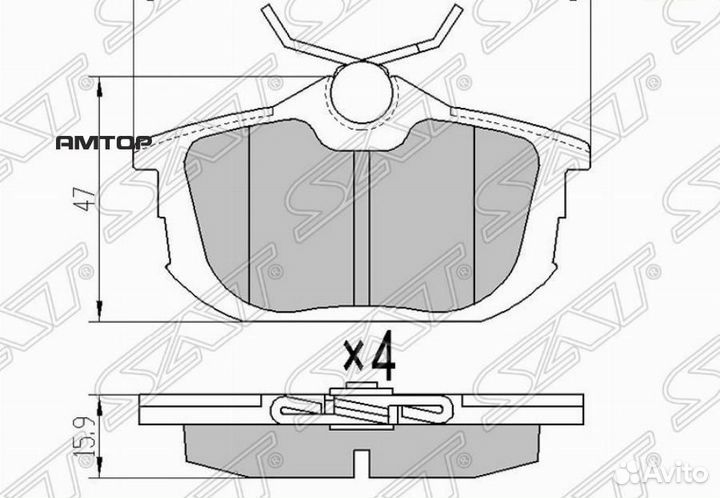 SAT ST-MZ690345 Колодки тормозные зад mitsubishi c
