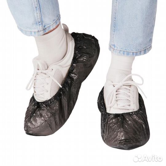 Бахилы Elegreen Стандарт Плюс черные, 2,6 г/пара