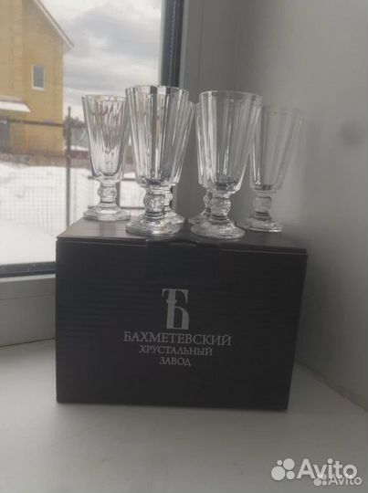 Рюмки лафитники хрустальные