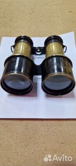 Старинный медный бинокль Франция винтаж