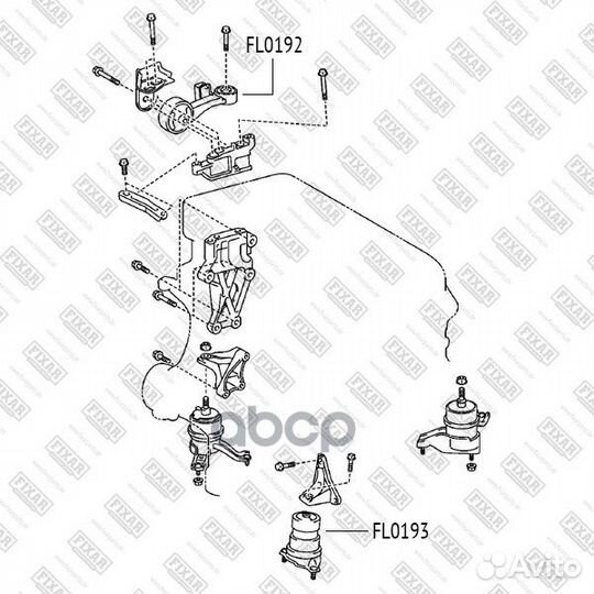 Опора двигателя toyota camry 06- пер. FL0193 fixar