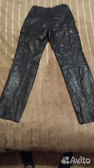 Штаны кожаные байкерские
