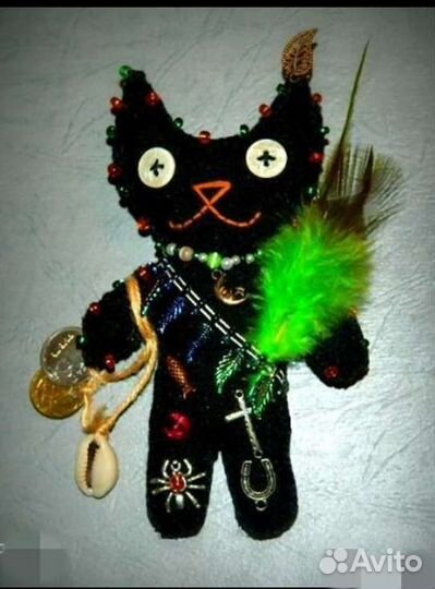 Вуду кукла voodoo Кот удачи