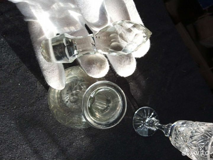 Антикварный графин с бокалом Мальцева. 19век