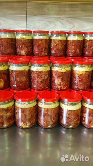 Тушёнка домашняя, пельмени домашние, купаты