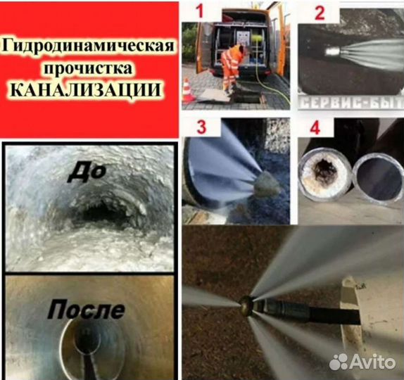 Прочистка канализаци, обслуживание септика