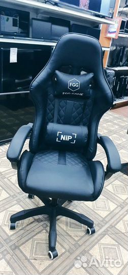 Игровое кресло с механизмом качания (Черное)