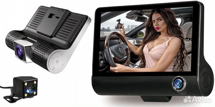 Видеорегистратор 3 камеры video CAR DVR Full HD