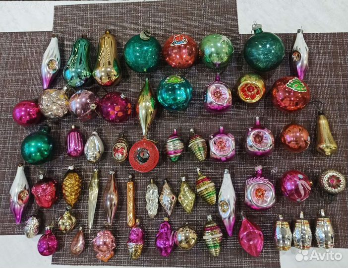 Елочные игрушки СССР 49 шт, прищепка, объёмные