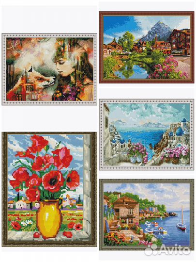 Новая алмазная мозаика на подрамнике