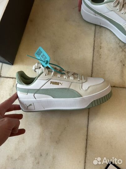 Высокие кеды puma White-Green Fog-Gray (оригинал)