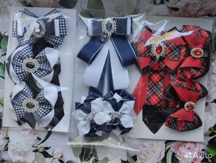 Комплект для школы. школьные бантики, галстук