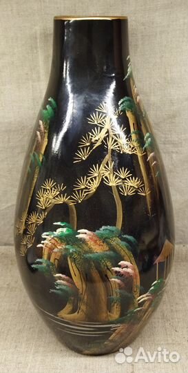Ваза. Китайская природа. Керамика фарфор 30 см
