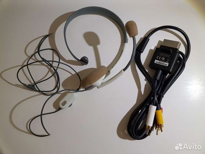 Xbox 360 кабель и гарнитура