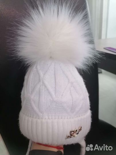 Шапка детская 2шт зимняя тёплая