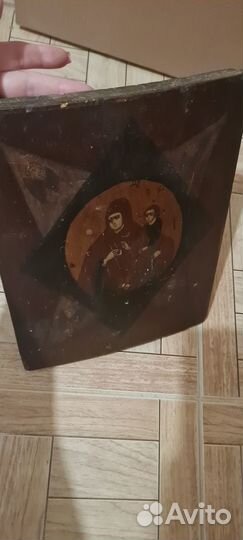 Икона старинная Неопалимая Купина