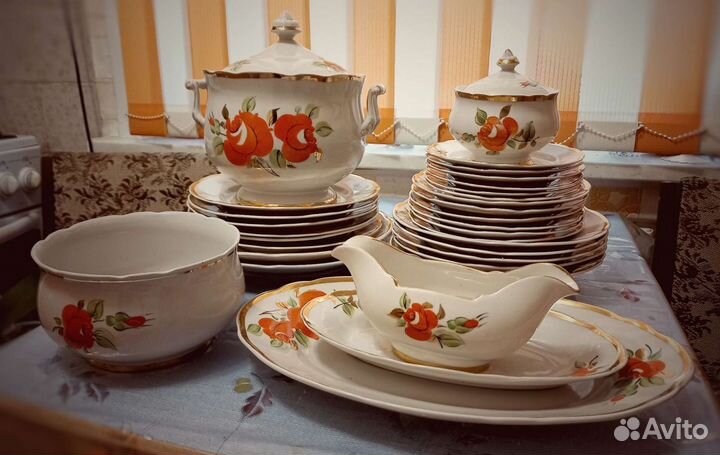 Антикварный столовый сервиз СССР Коростень