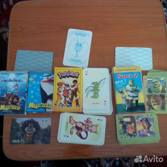 Карты 90-х: Шрек, Покемон,мадагаскар,Зачарованые
