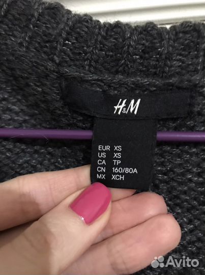 H&M вязаная жилетка с мехом