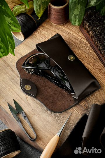Футляр для очков кожа ручная работа
