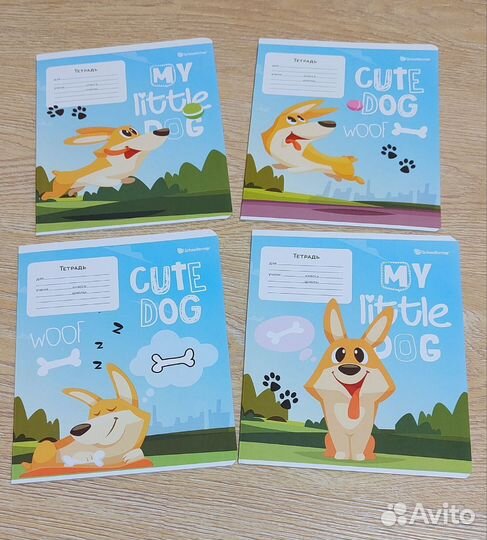 Тетради в клетку с Корги, набор тетрадей Корги