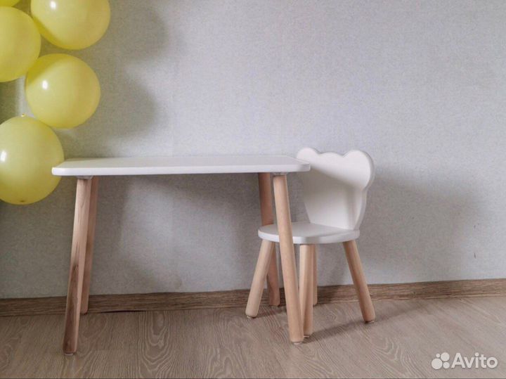 Детский стол и стул мишка