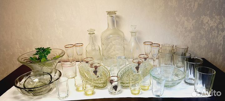 Стекло цветное и прозрачное СССР (винтаж)