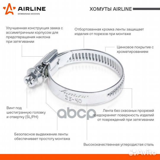 Хомут 25-40/9 мм,червячный, оцинкованный 1 шт