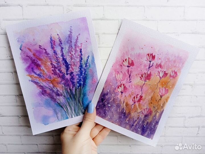 Открытки ручной работы акварель