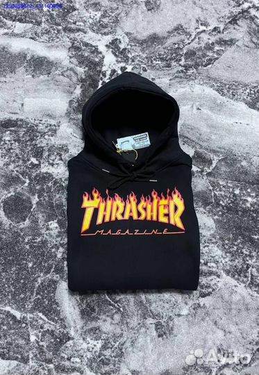 Худи Trasher Flame чёрное (Арт.55076)