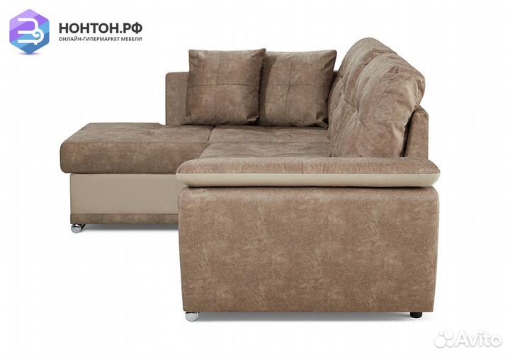 Диван угловой дельфин Риттэр бежевый