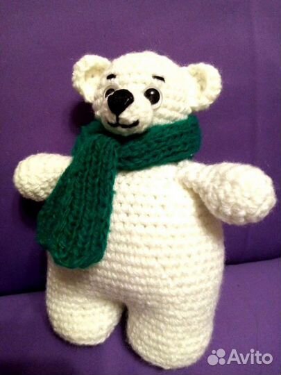Медвежонок вязаный игрушка мягкая
