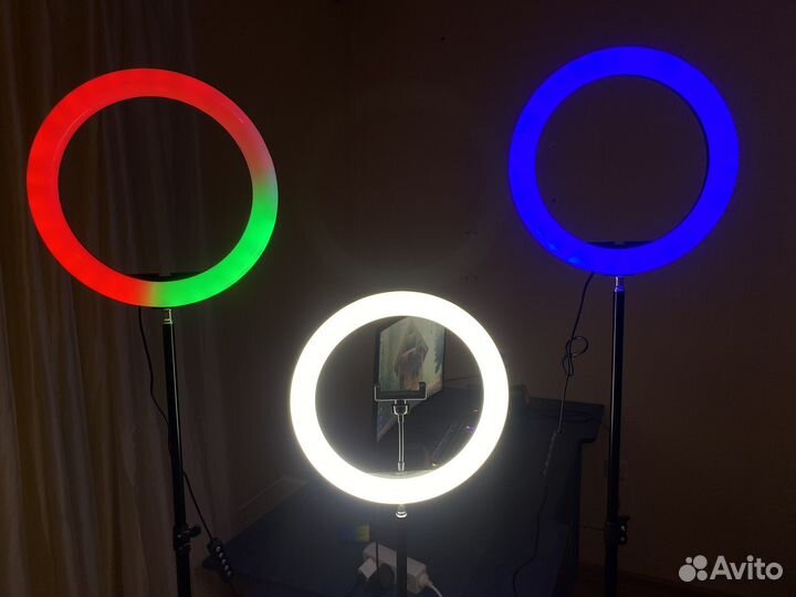 Кольцевая лампа 33 см + Штатив в подарок