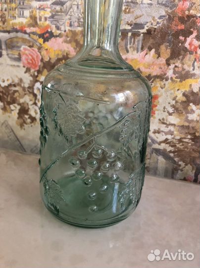 Посуда СССР зеленый графин 