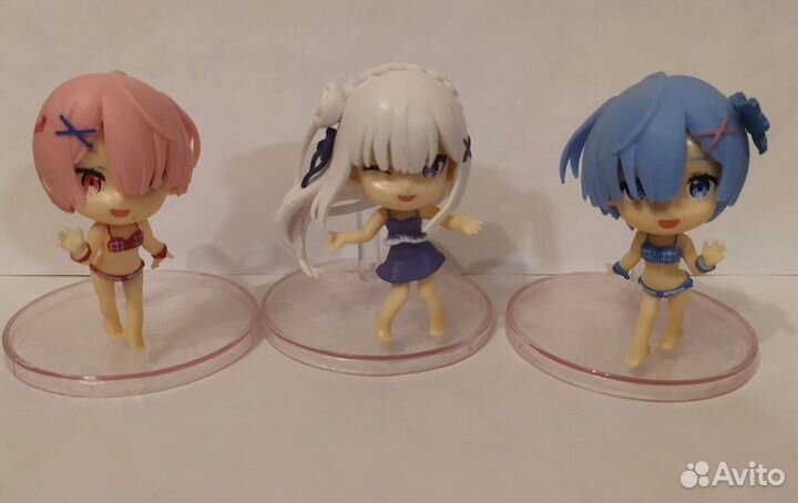 Комплект 3шт Аниме фигурки Re Zero