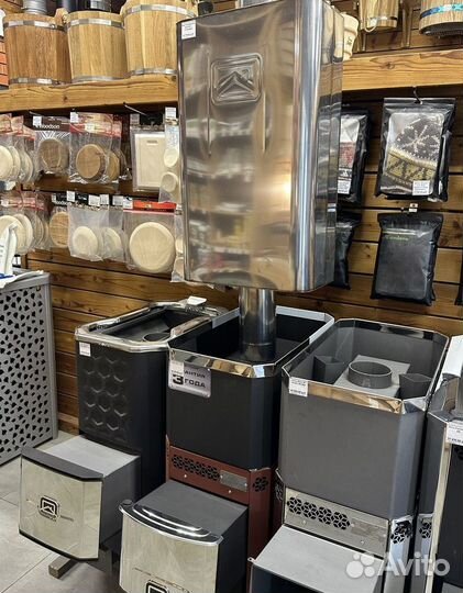 Печь для бани Русь 18Л с баком для воды