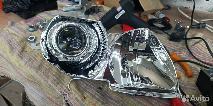 Установка bi LED линз, ремонт фар