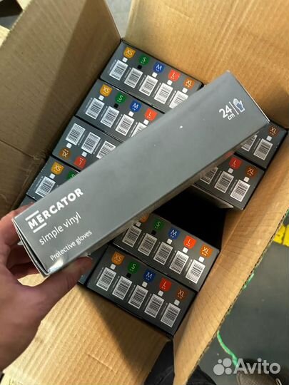 Перчатки виниловые голубые