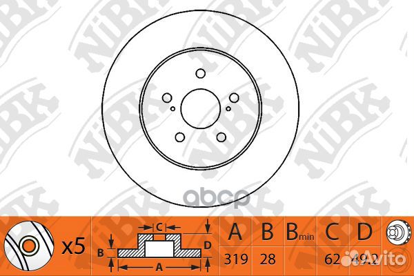 Диск тормозной lexus RX 3.5 2006 - 2008 lexus