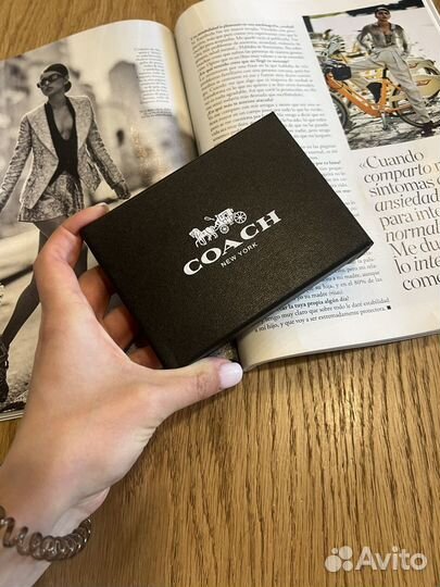 Картхолдер coach натуральная кожа