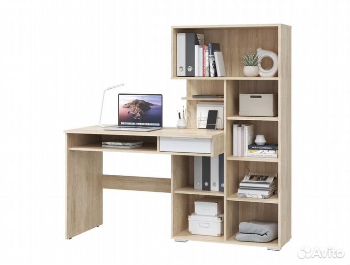 Стол компьютерный Бэйсик (Дуб сонома/Белый снег)